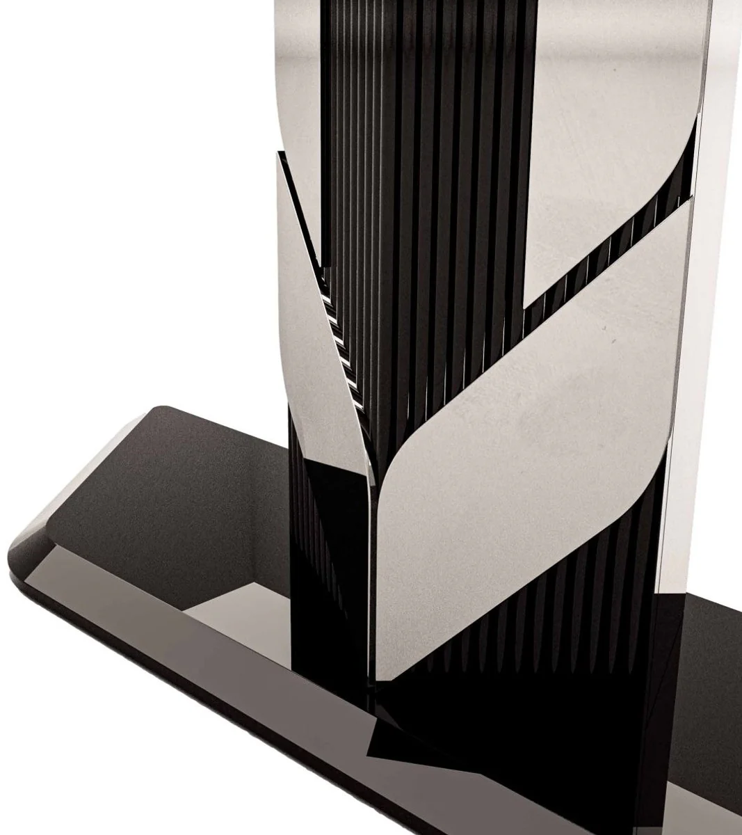 Casa Padrino consola de dise?o de lujo marr¨®n / negro / plata 160 x 36 x A. 90 cm - Mesa consola rectangular - Muebles de lujo - Muebles de dise?o - Muebles de hotel - Calidad de lujo