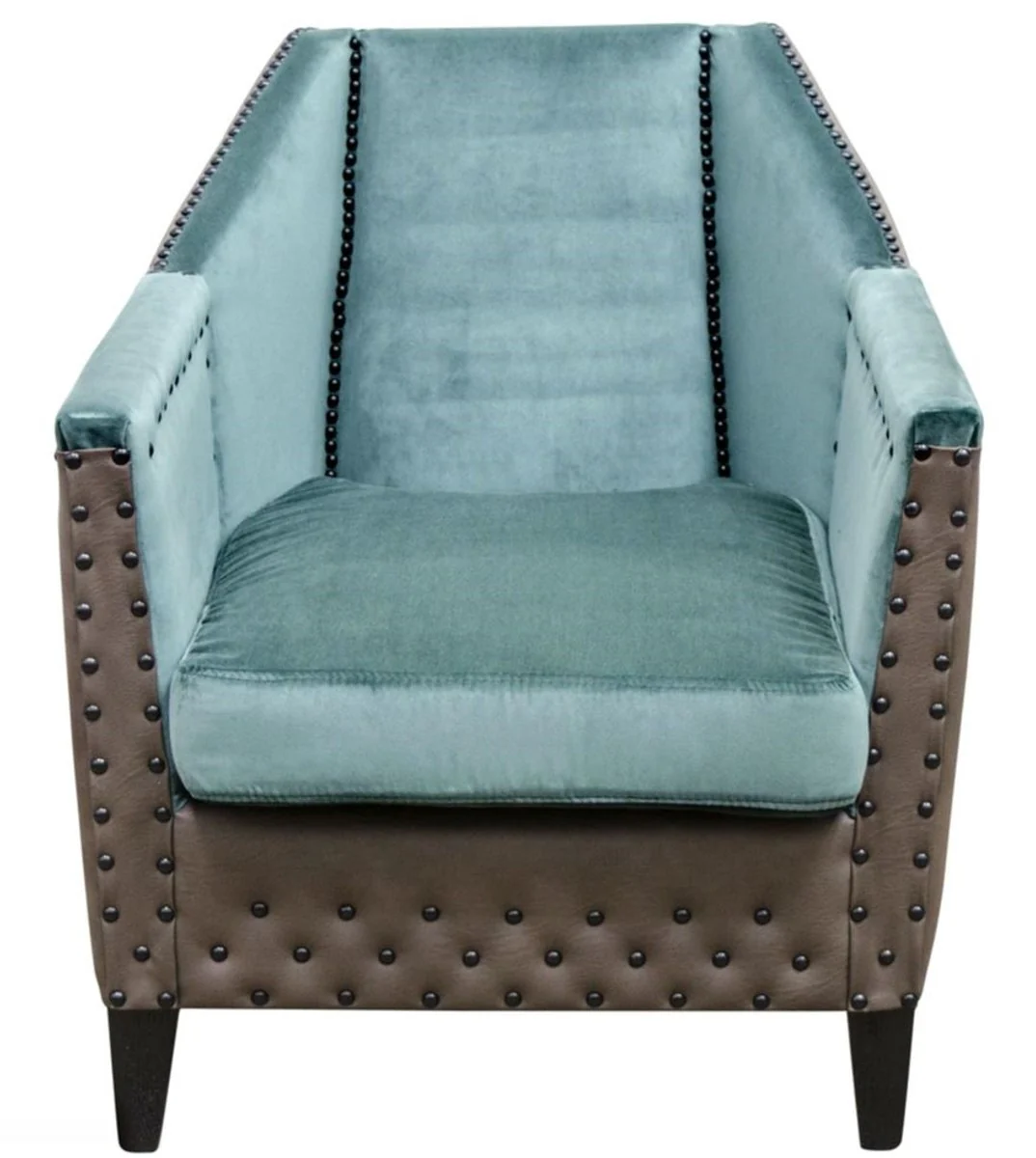 Casa Padrino sillón de lujo turquesa / marrón / negro 61 x 71 x H. 69 cm - Muebles para Hoteles y Restaurantes