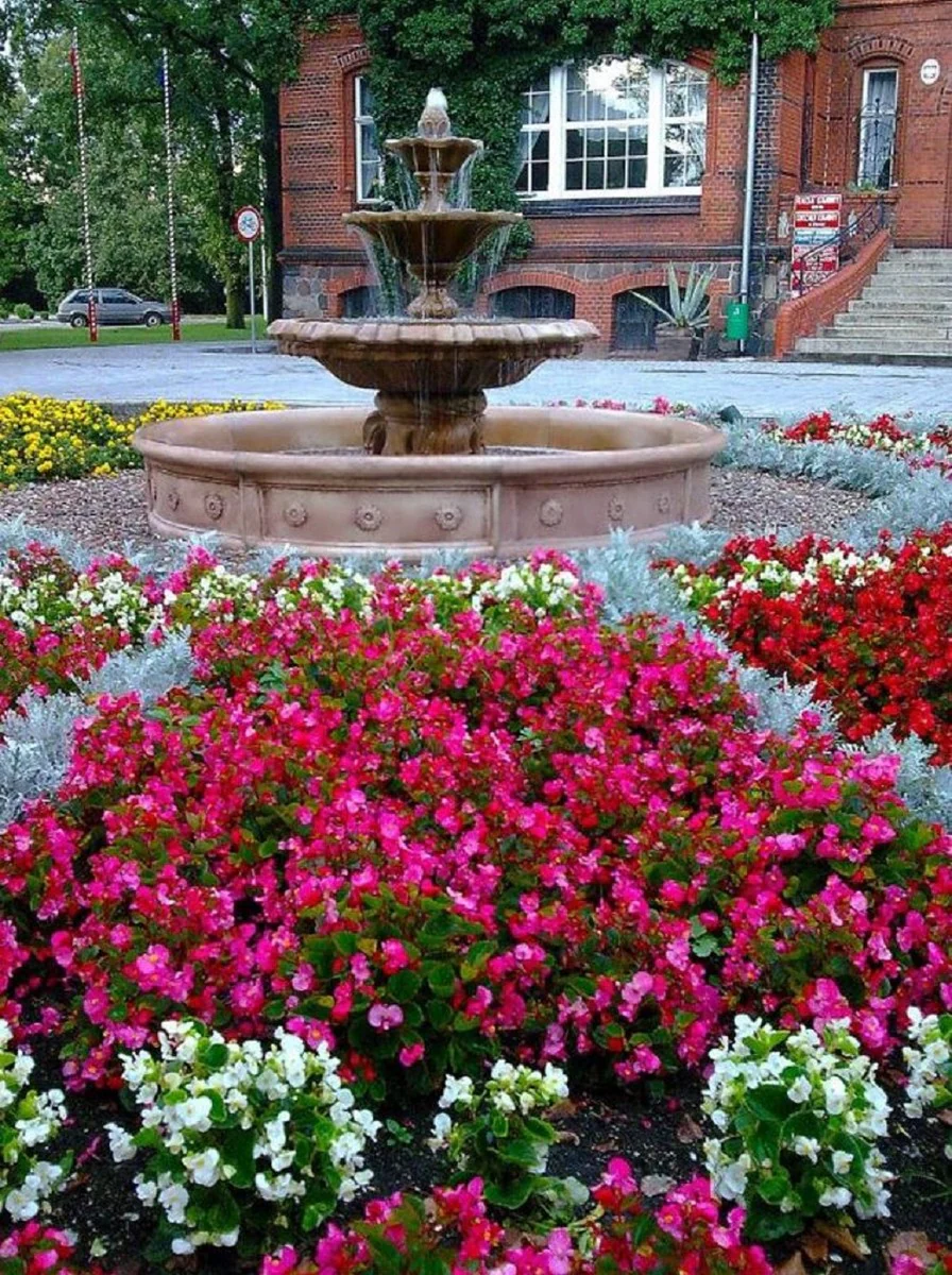 Casa Padrino borde de fuente barroco marrón Ø 265 x A. 40 cm - Borde de fuente de jardín redondo - Magnífica decoración de jardín en estilo barroco