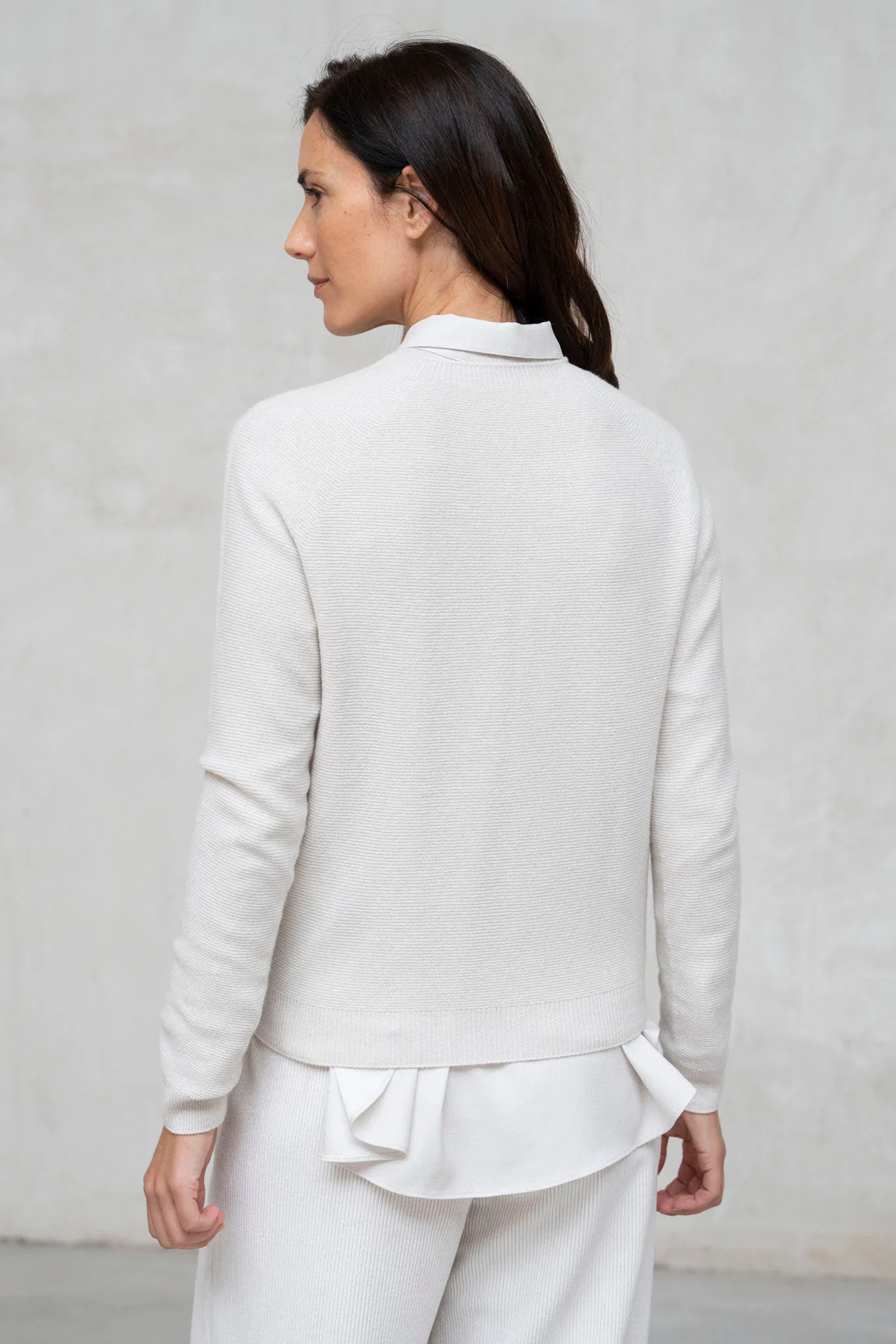 Rivera-spain Jersey Módena lana cashmere crudo