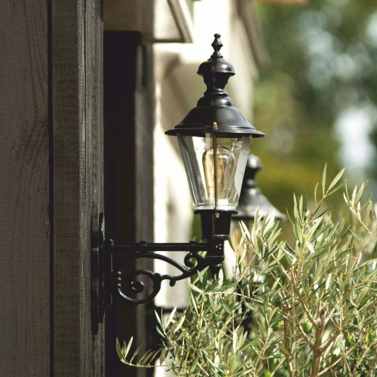 Casa Padrino aplique de exterior Art Nouveau negro mate Al. 56 cm - Iluminaci¨®n de exterior