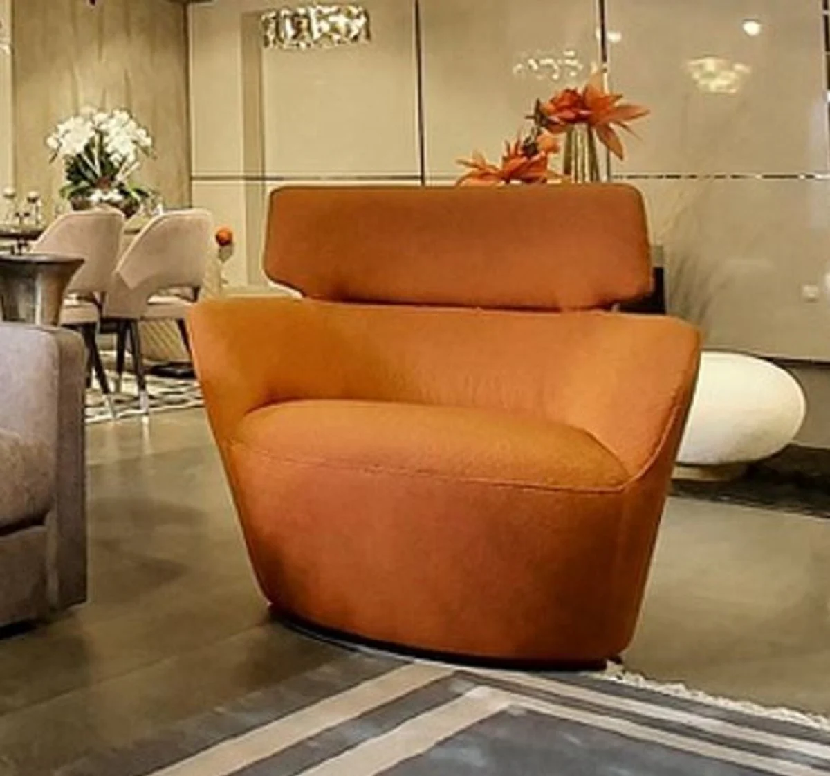 Casa Padrino sill¨®n de lujo naranja 90 x 85 x A. 97 cm - Sill¨®n de sal¨®n - Sill¨®n de hotel - Muebles de sal¨®n - Muebles de hotel - Muebles de lujo - Interiores de lujo