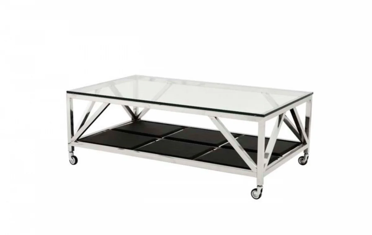 Casa Padrino Art Deco luxury coffee table 140 x 80 x H. 50 cm - living room coffee table - Luxury Hotel Coffee Table