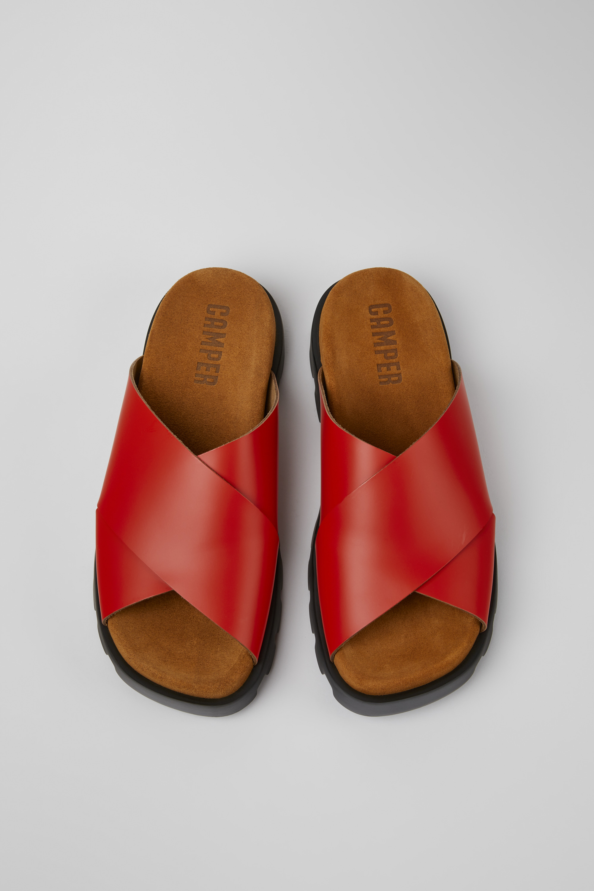 Brutus Sandal - Red leather sandals for women