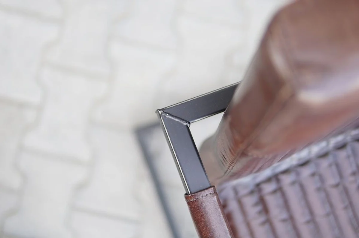 Casa Padrino - Sill¨®n vintage de cuero real industrial - TODOS LOS COLORES - Sill¨®n de lujo Reposabrazos industrial Muebles de dise?o Cuero Buffalo