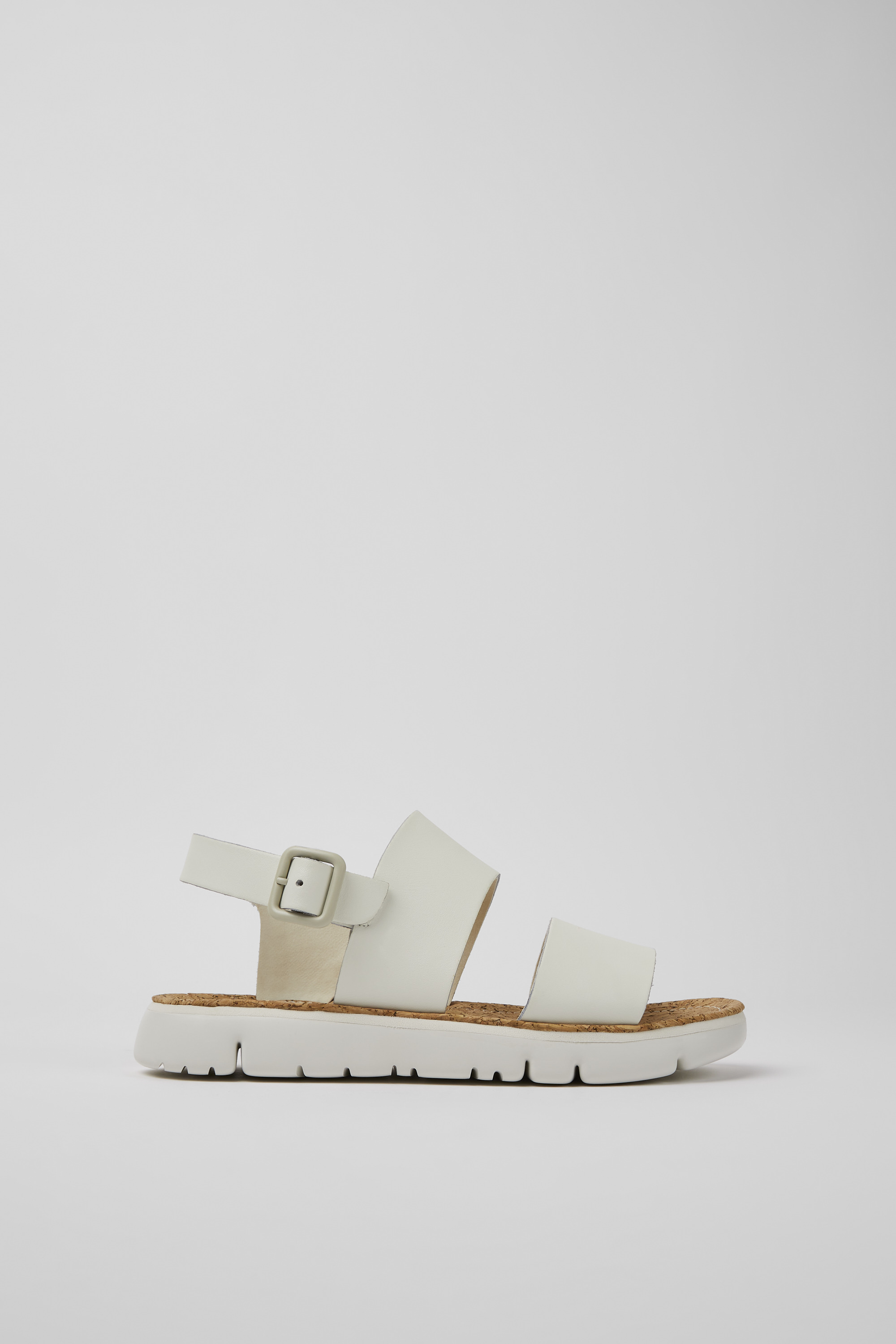 Oruga - White leather sandals for women