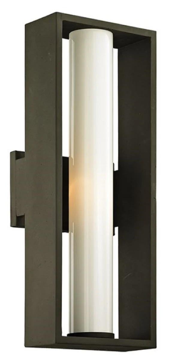 Casa Padrino l¨¢mpara de pared de exterior de lujo bronce / blanco 17,15 x 13,97 x A. 45,09 cm - Aplique exterior de metal con pantalla de vidrio - Luces exteriores de lujo - Iluminaci¨®n exterior