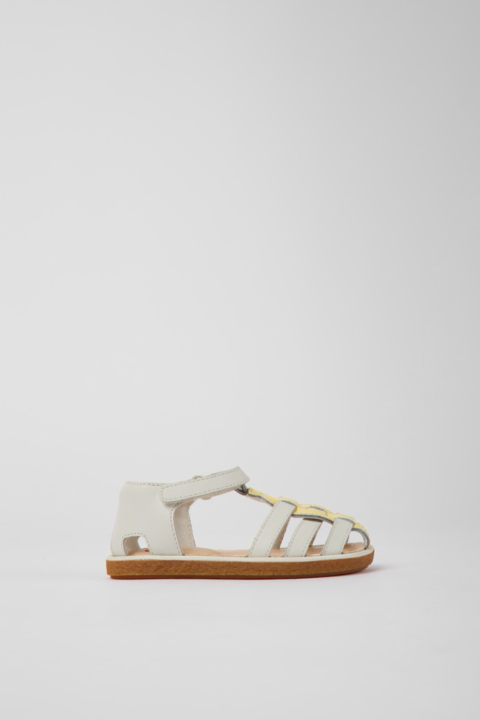 Miko White and yellow leather sandals for boys