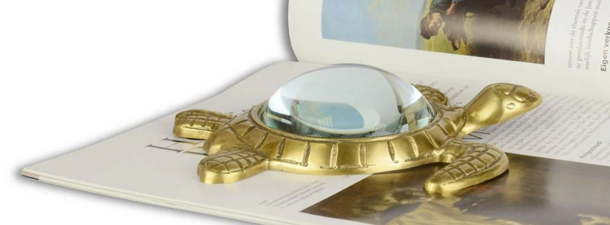 Casa Padrino lupa de lujo tortuga oro 15,5 x 14,9 cm - Accesorios de Lujo