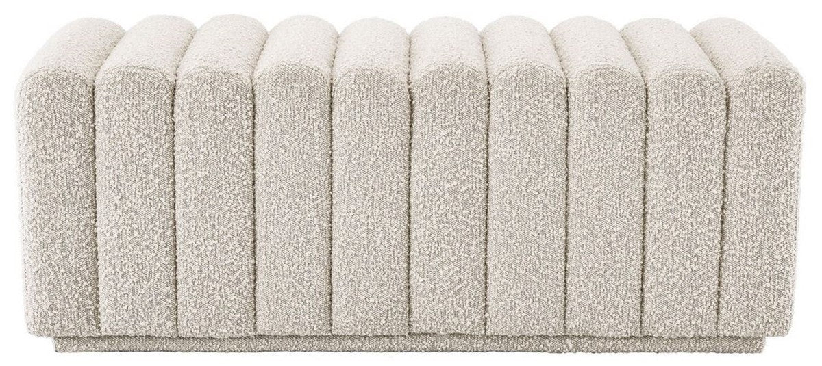 Casa Padrino banco de lujo crema 116 x 47 x A. 46 cm - Banco de salón tapizado - Muebles de Salón - Muebles de Hotel - Muebles de Lujo