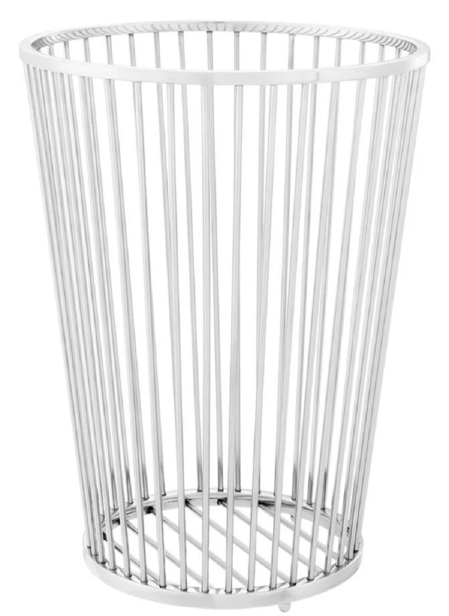 Casa Padrino cesta de ropa de lujo de acero inoxidable plata ? 30 x H. 40,5 cm - Accesorios de Ba?o de Lujo