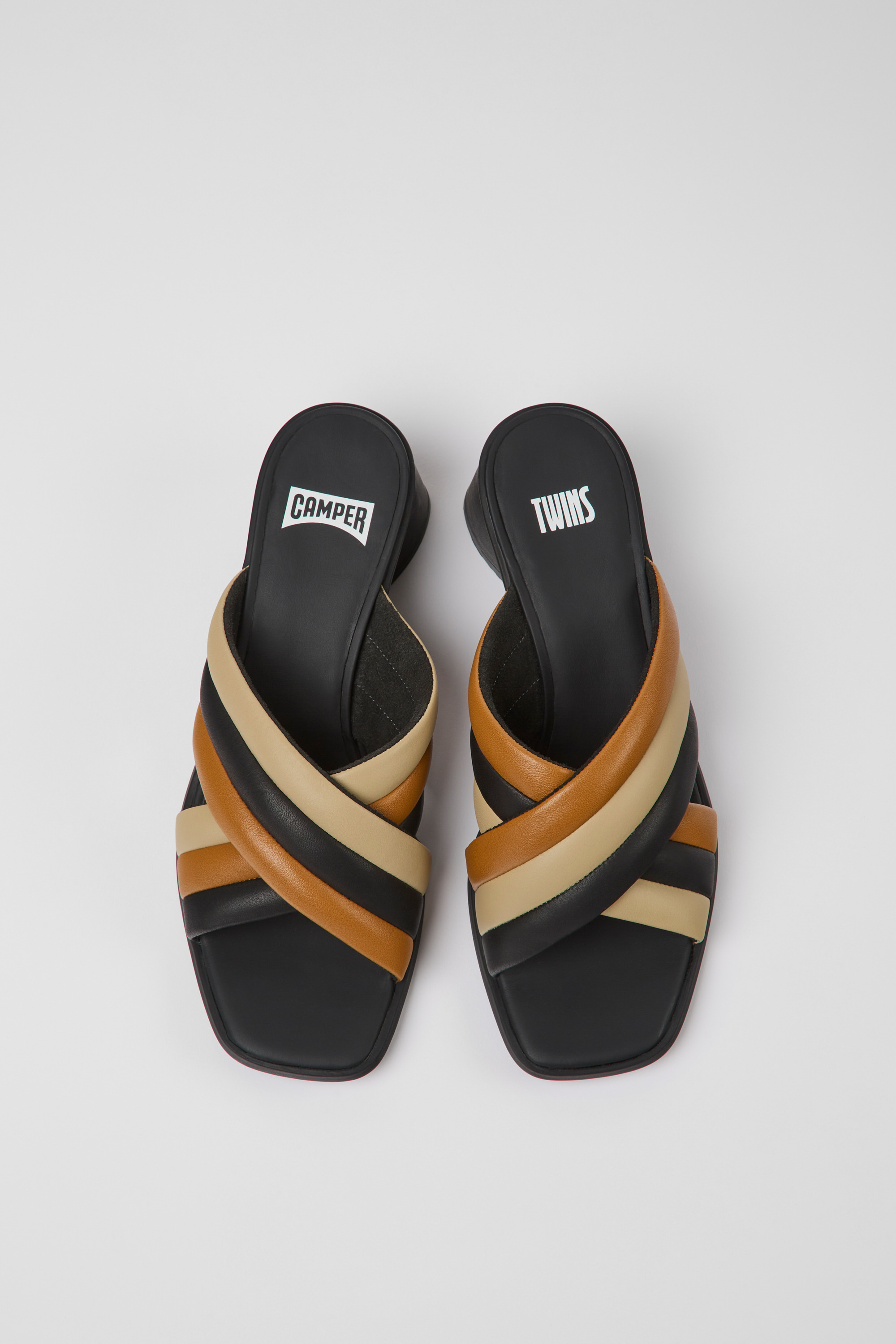 Twins - Multicolored leather sandals for women