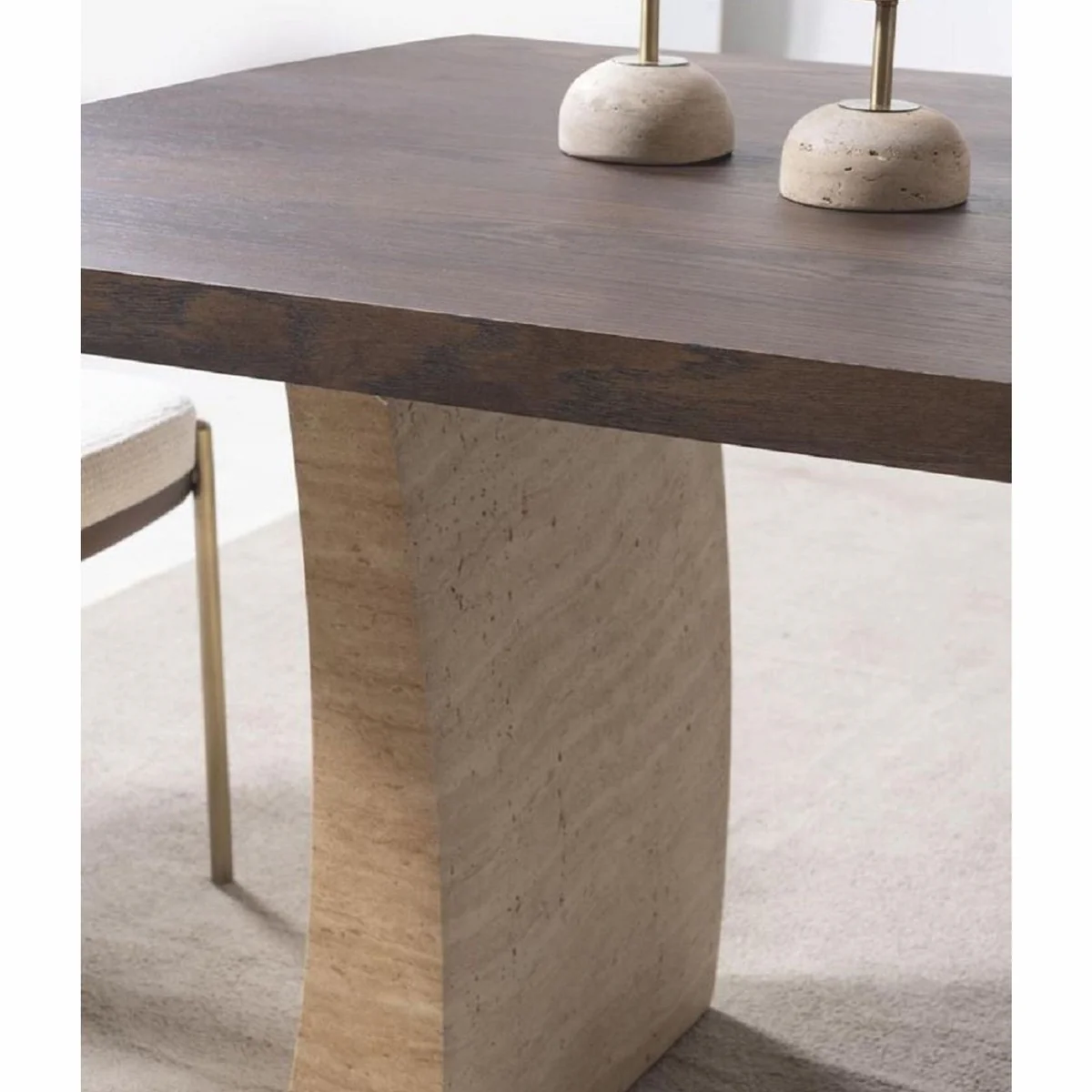 Casa Padrino mesa de comedor de lujo marr¨®n / beige 208 cm - Muebles de hotel y comedor