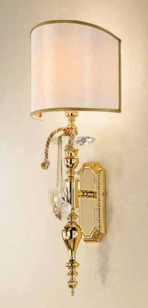 Casa Padrino lámpara de pared de cristal barroco de lujo oro / marfil 20 x 15 x A. 55 cm - Magnífica lámpara de pared en estilo barroco - Noble y Magnífica - Calidad de Lujo - Hecho en Italia