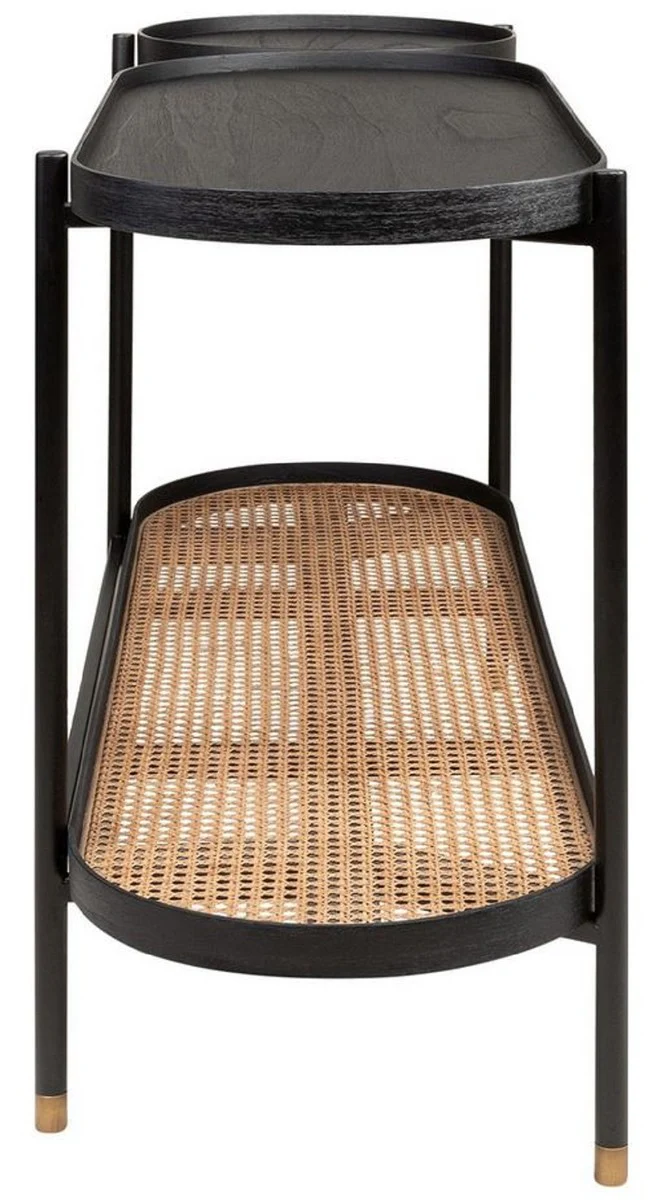 Casa Padrino consola de lujo negro / natural / lat¨®n 134,5 x 42,5 x A. 78 cm - Muebles de Sal¨®n y Hotel - Calidad de Lujo