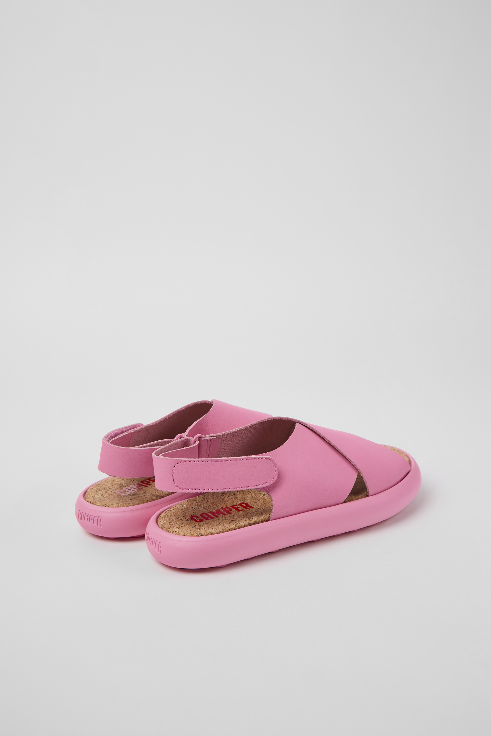 Pelotas Flota - Pink leather sandals for women