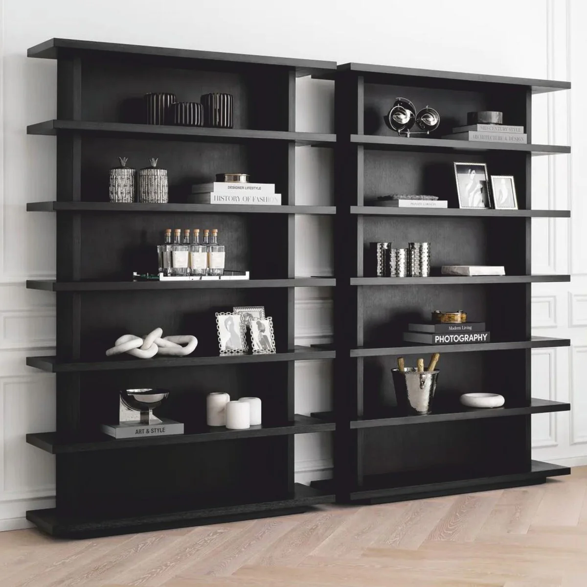 Casa Padrino conjunto de 2 tarros de galletas de lujo plata - Accesorios de lujo