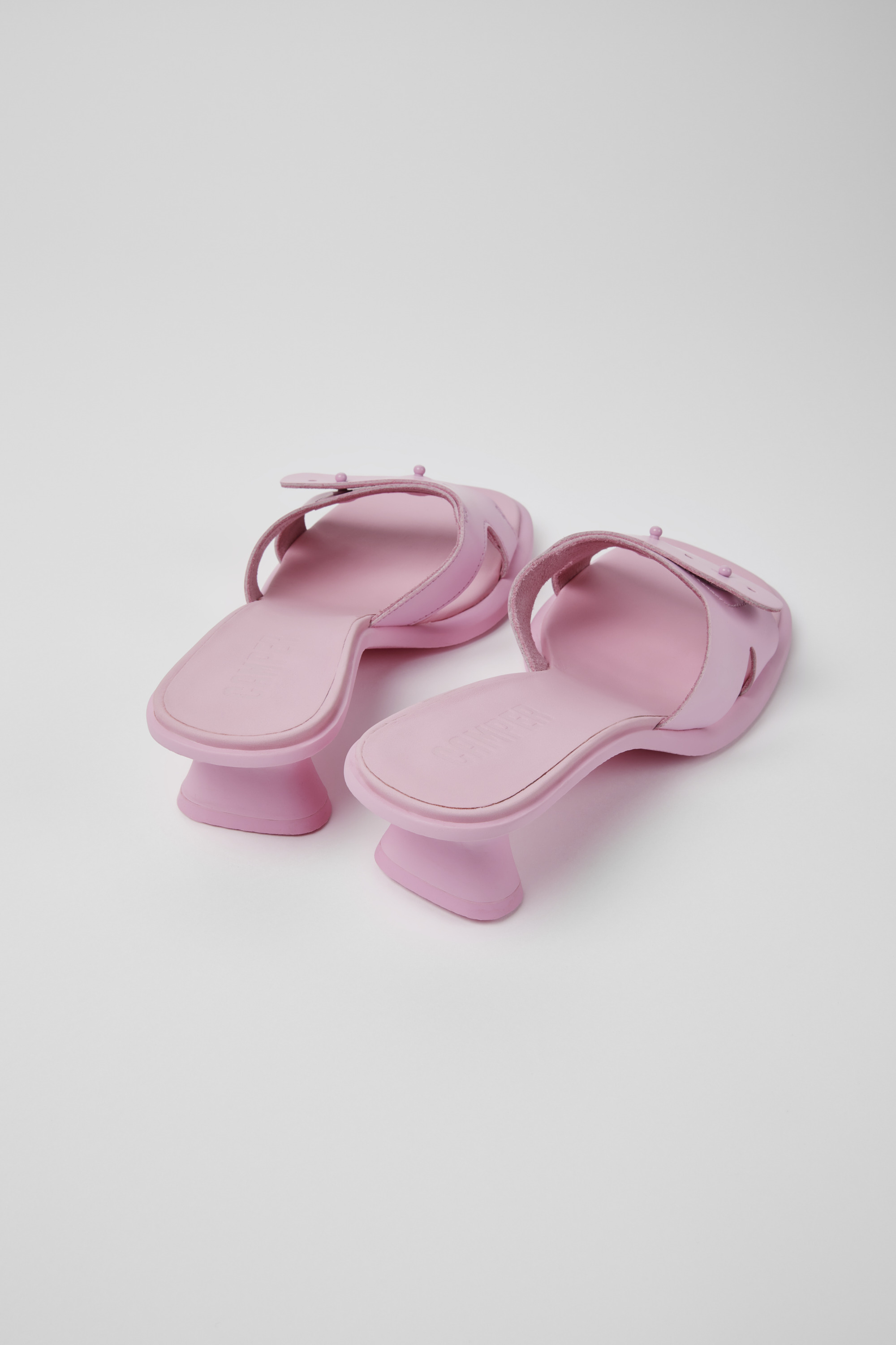 Dina - Pink leather sandals for women