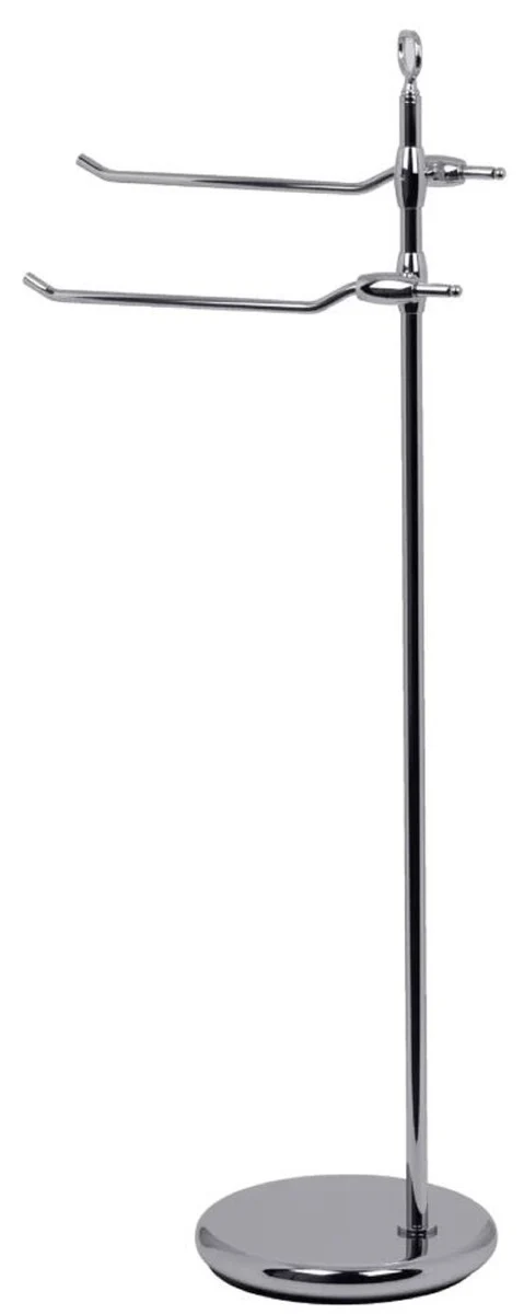 Casa Padrino Toallero de Baño de Lujo Plata Ø 23 x 34 x A. 91 cm - Toallero de Latón Independiente - Mueble de Baño - Mueble de Hotel - Calidad de Lujo - Hecho en Italia