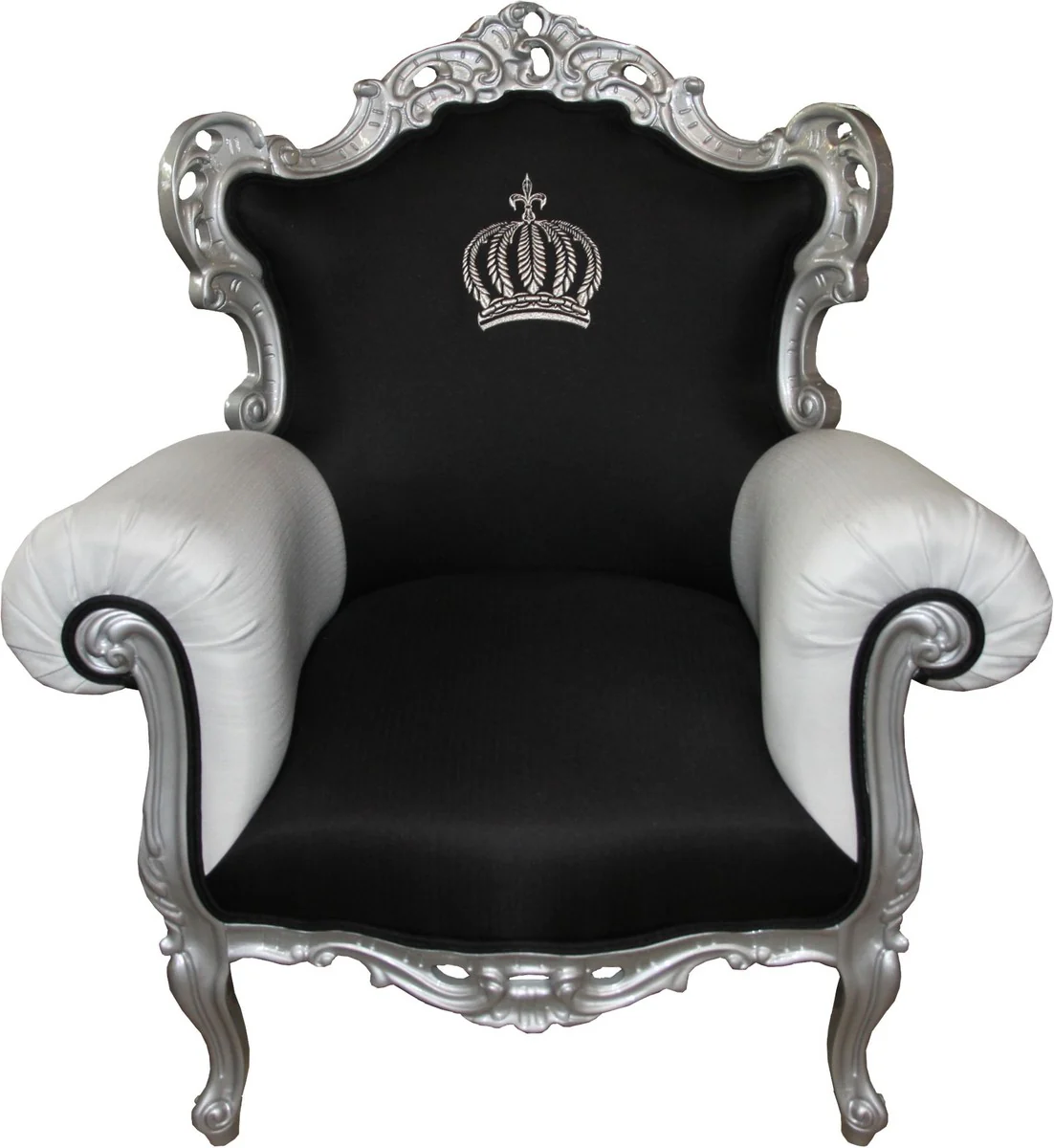 Pomp??s by Casa Padrino luxury baroque armchair black / white / gold - Pomp??s baroque armchair designed by Harald Gl??ckler