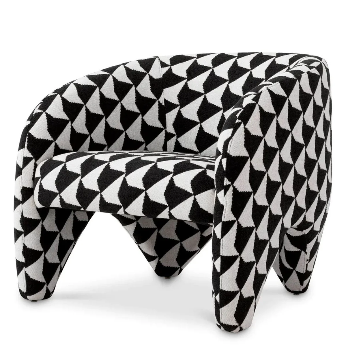 Casa Padrino sill¨®n de sal¨®n y hotel de lujo con patr¨®n negro / blanco 78 x 78 x A. 72 cm - Muebles de lujo