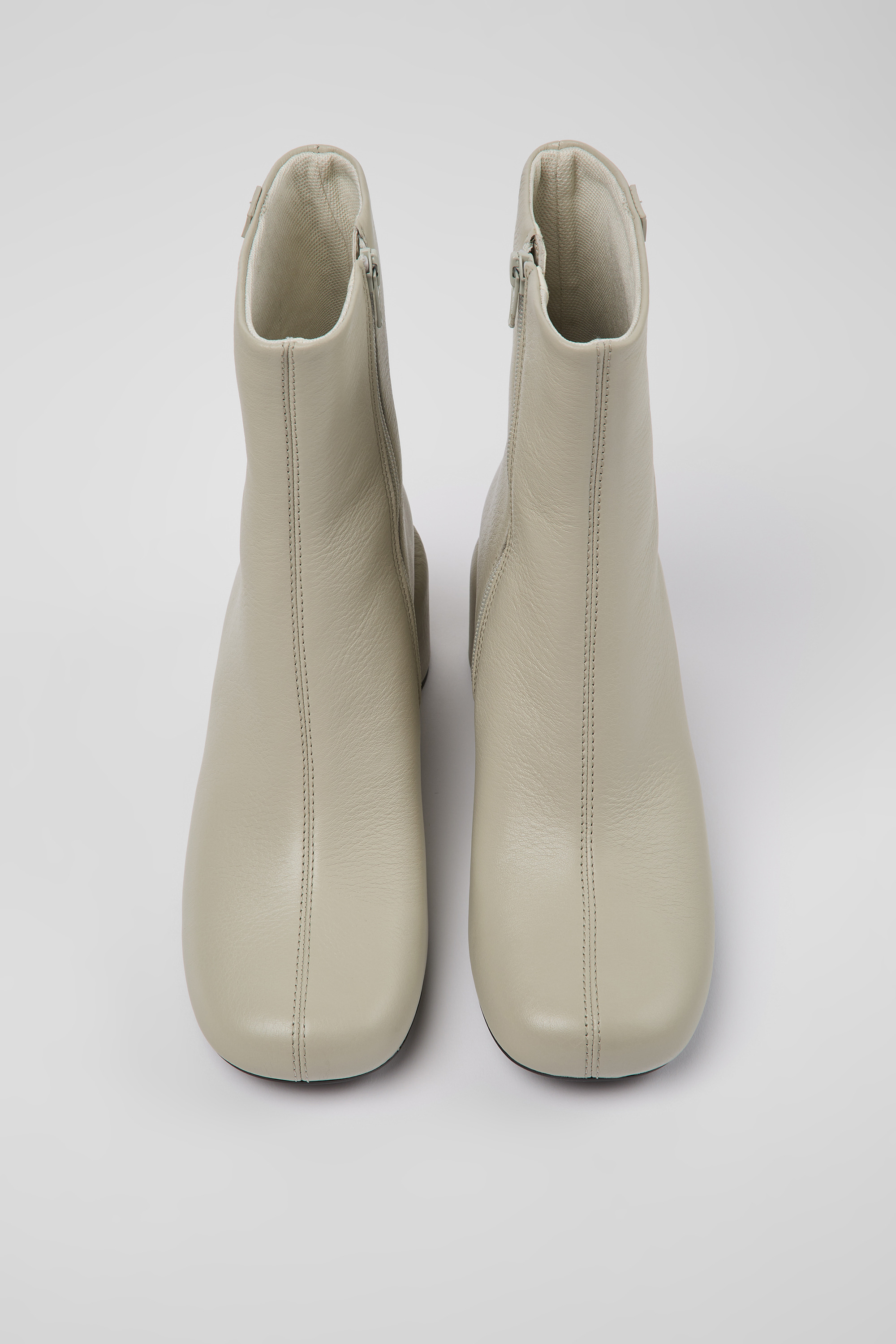 Niki - Gray leather boots for women