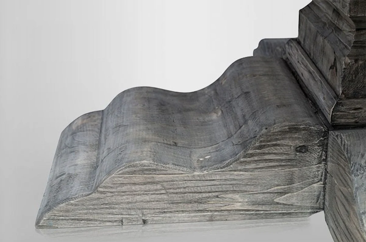 Casa Padrino villa dining table Round Oak Rustic Grey - Baroque table solid oak