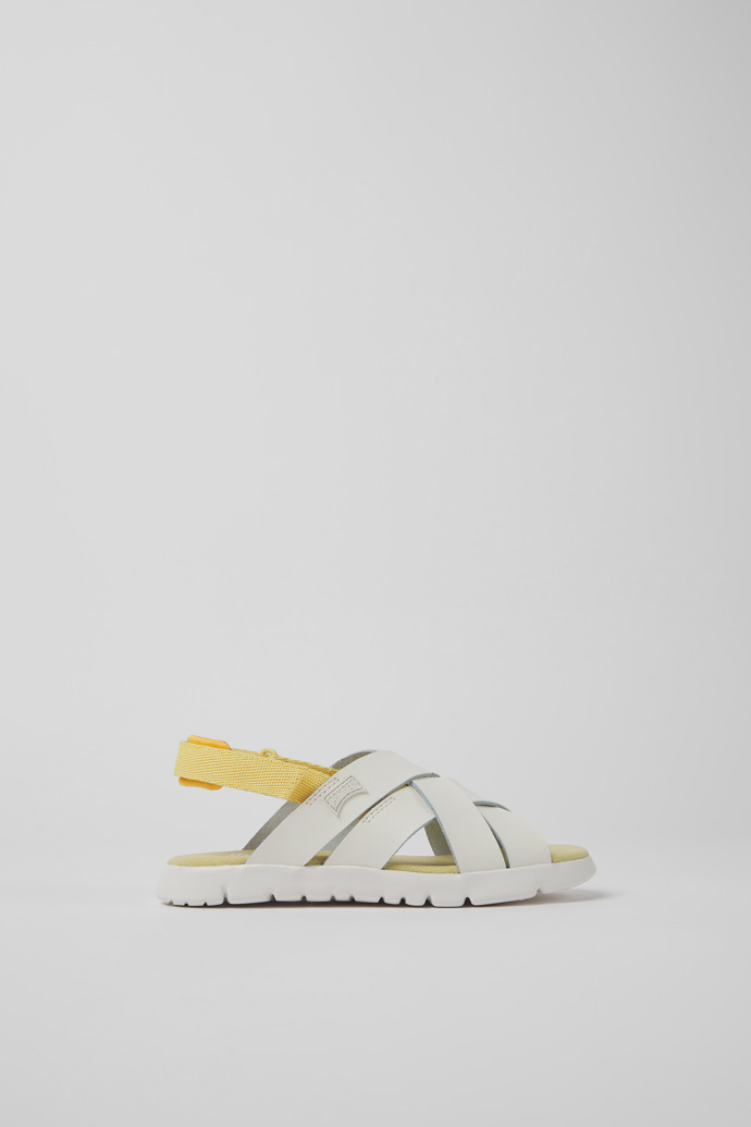 Caterpillar White leather and fabric sandals for boys