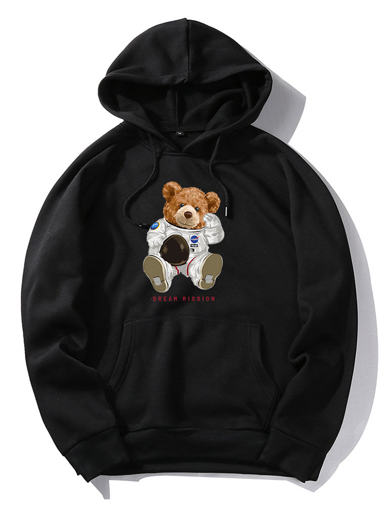 NASA Astronaut Bear Print Hoodie