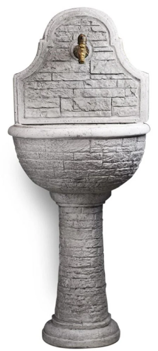 Casa Padrino fuente de pared Art Nouveau gris / lat¨®n antiguo A. 122 cm