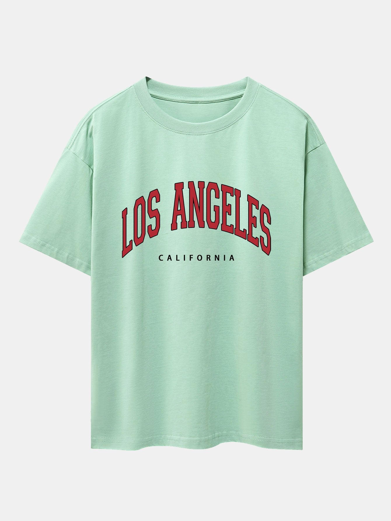 Los Angeles Print Drop Shoulder Oversize T-Shirt