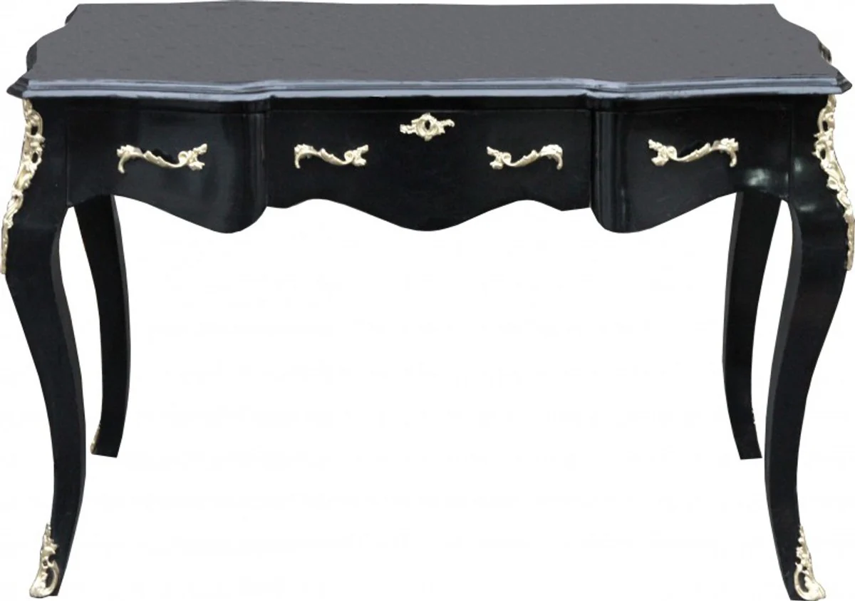 Casa Padrino luxury baroque console table Black / Gold 120 x 80 x 58 cm - Women's Desk - Secretary of luxury furniture