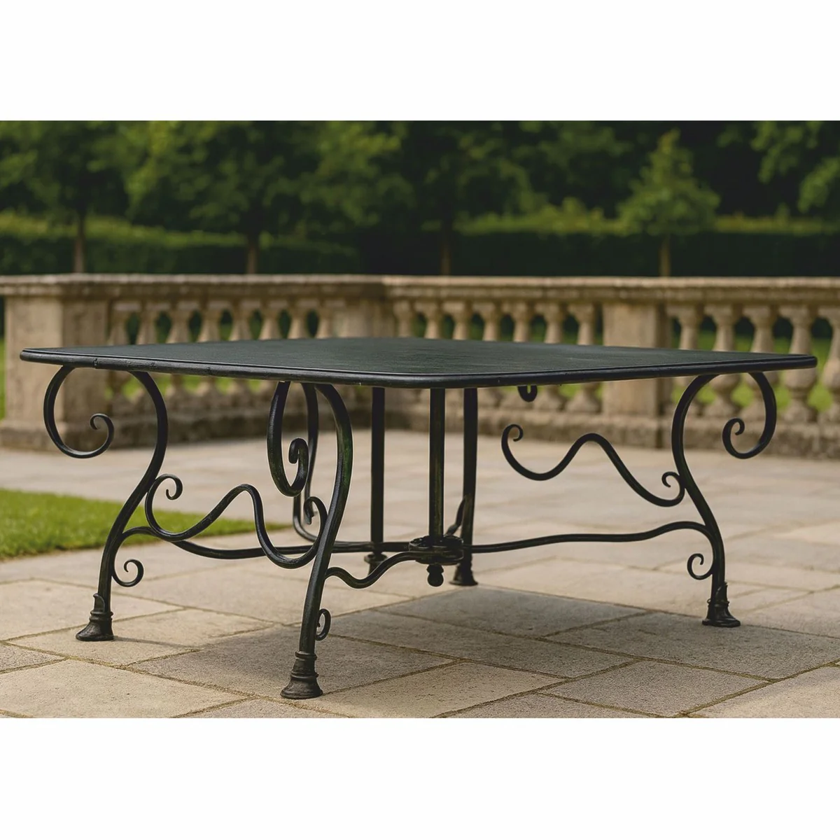 Casa Padrino mesa de jard¨ªn Art Nouveau negro Al. 120 cm - Muebles de jard¨ªn nost¨¢lgicos