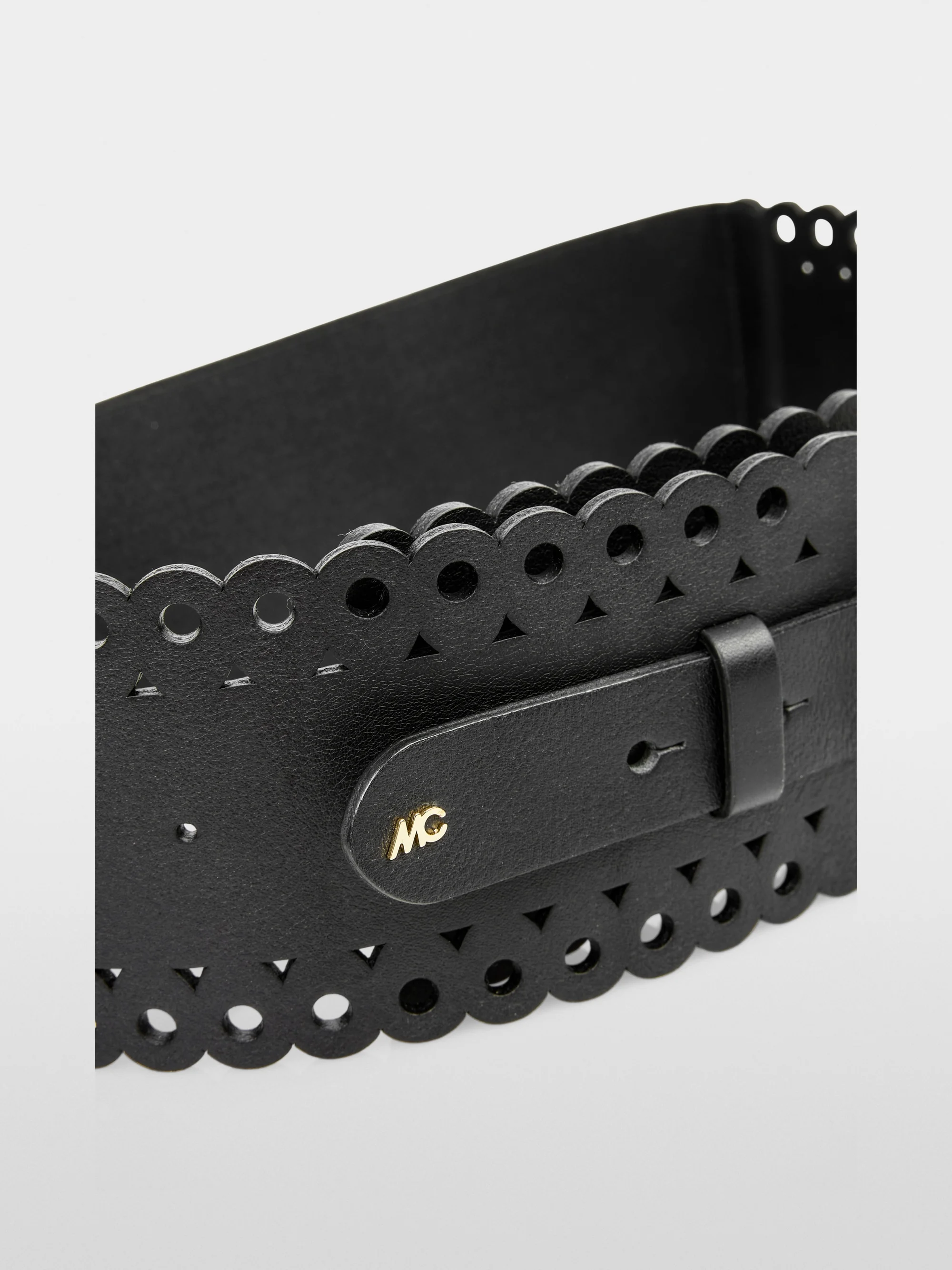 Marc-Cain Leather Belt with Perforated Pattern