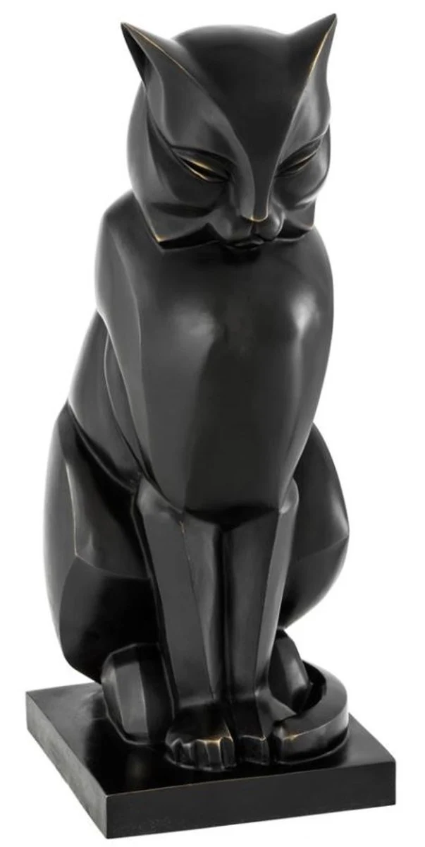 Casa Padrino bronce de lujo figura gato 17,5 x 21 x H. 46 cm - art deco figura