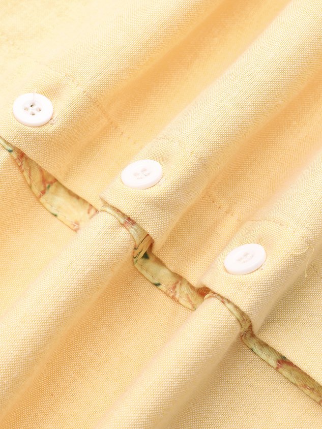 Hardaddy Cotton Floral Contrast Long Sleeve Shirt