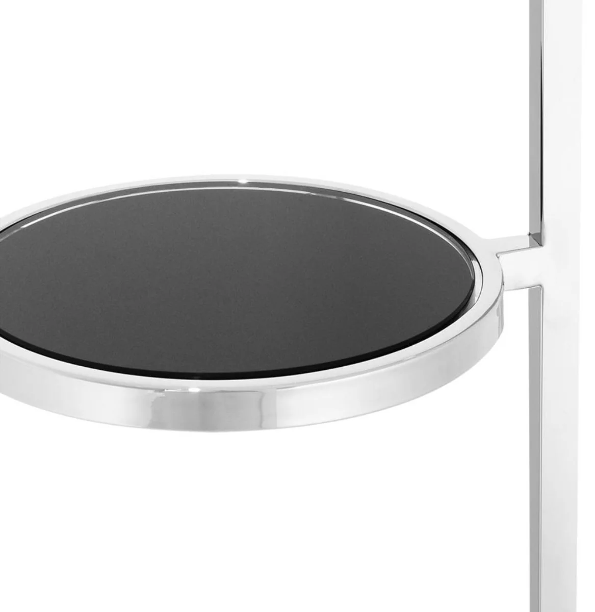 Casa Padrino mesa de acero inoxidable de lujo de plata / negro - muebles de hotel