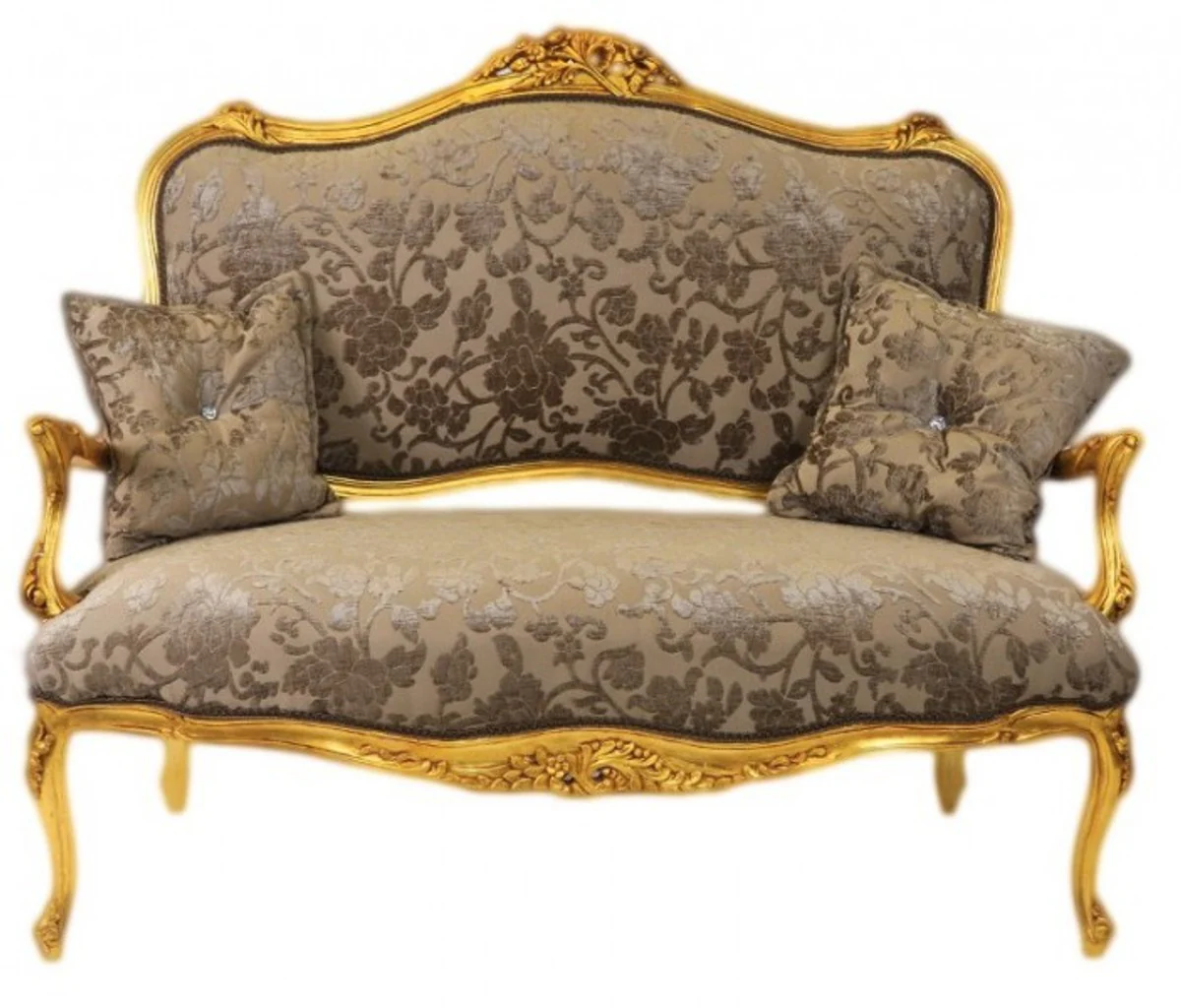 Casa Padrino Baroque sofa Grey Khaki Pattern / Gold - Italian style - baroque furniture