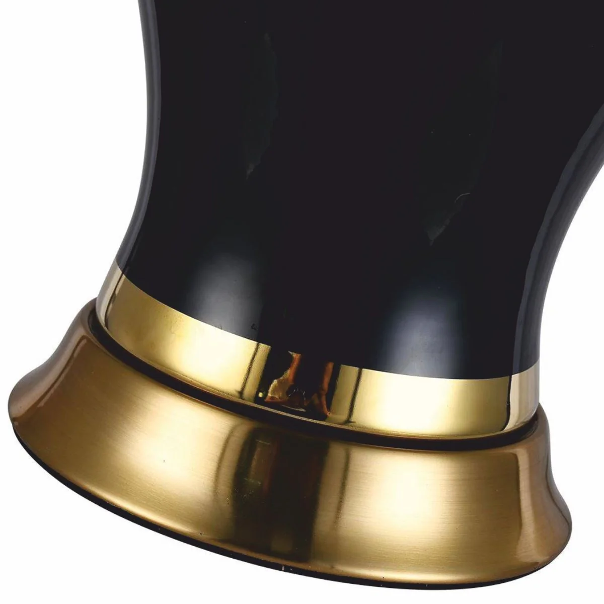 Casa Padrino l¨¢mpara de mesa de cer¨¢mica de lujo negro / oro / blanco ? 40 x A. 72 cm