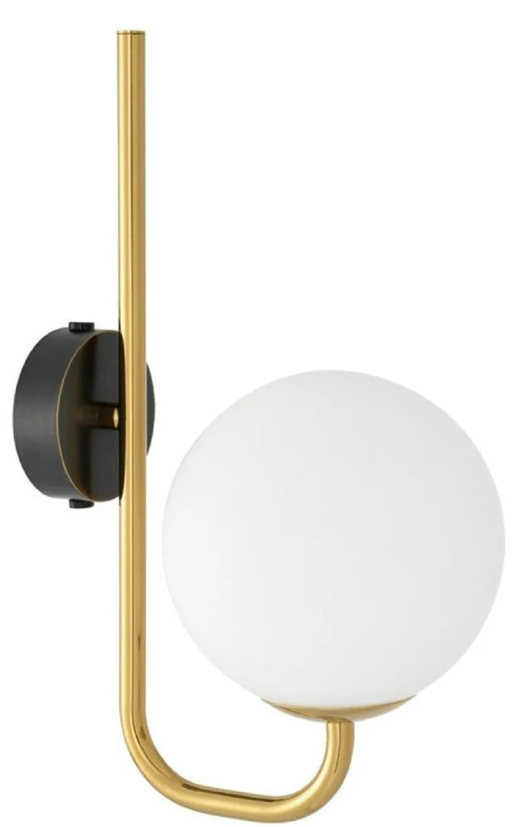 Casa Padrino lámpara de pared de lujo oro / negro / blanco 15 x 22 x H. 36 cm - Lámpara de Hotel y Restaurante