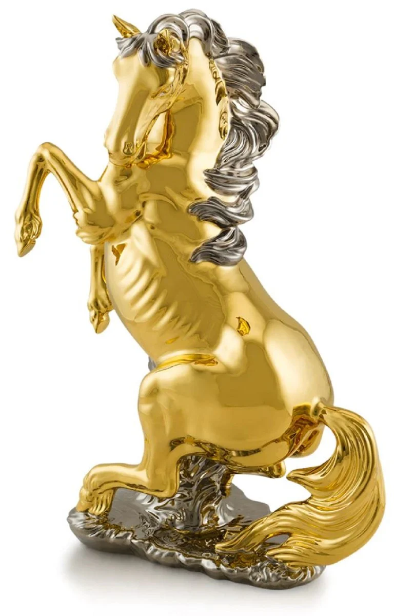 Casa Padrino figura decorativa de cerámica de lujo caballo 50 x 26 x A. 70 cm - Escultura de cerámica hecha a mano y pintada a mano - Figura animal de cerámica - Figuras decorativas de lujo