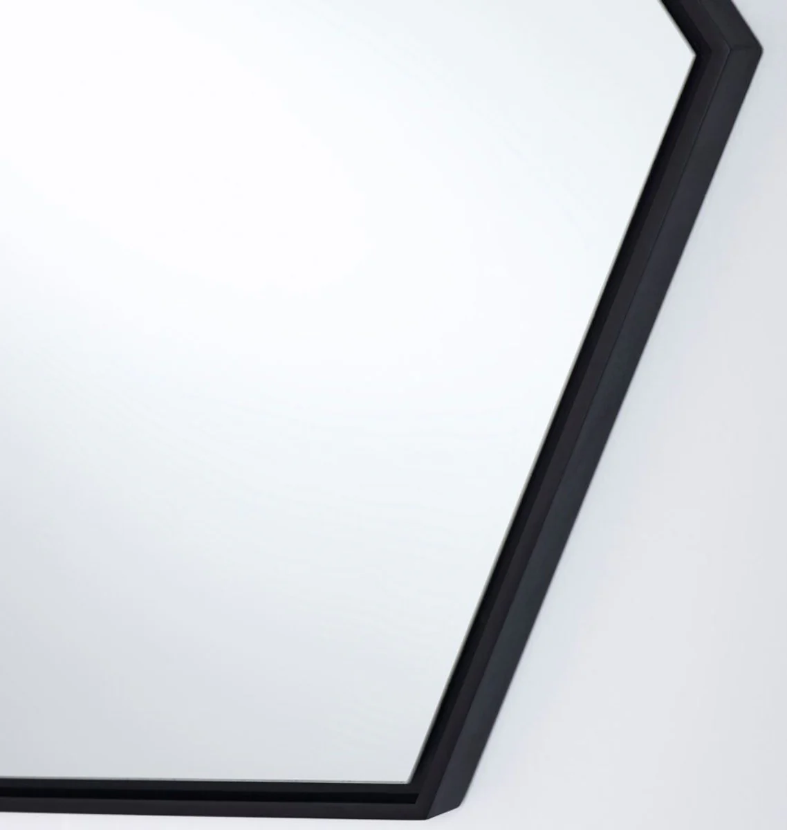 Casa Padrino espejo de lujo con marco de madera negro 52 x H. 45 cm - Espejo de Pared de Sal¨®n