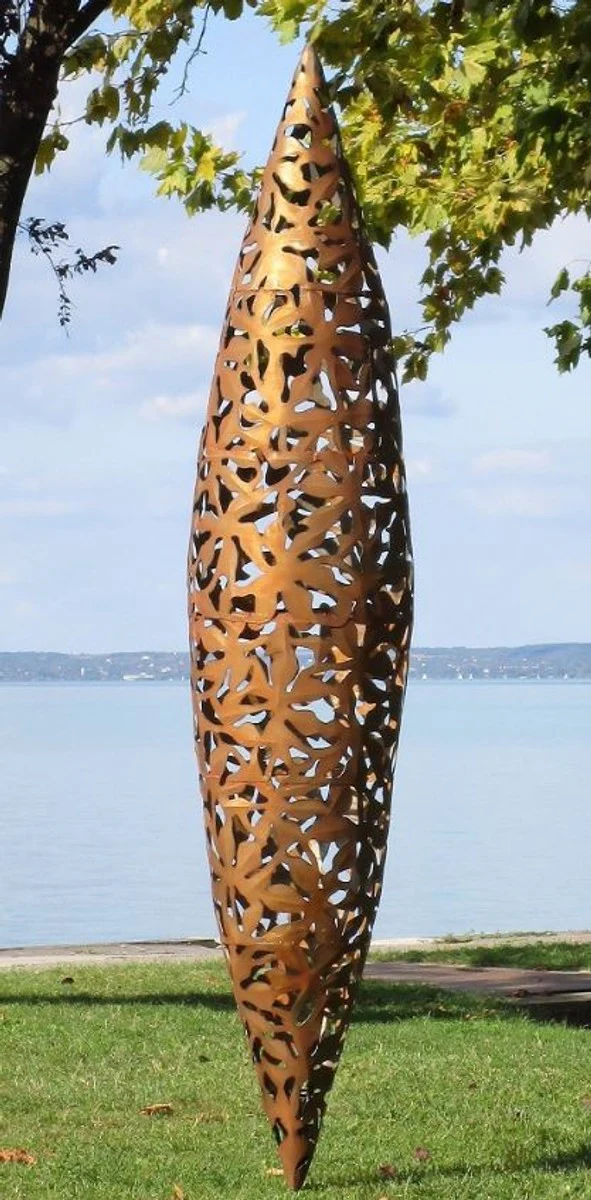 Casa Padrino escultura de jardín de diseñador cono óxido Ø 40 x A. 200 cm - Figura de Jardín Hecha a Mano - Decoración de Jardín de Lujo