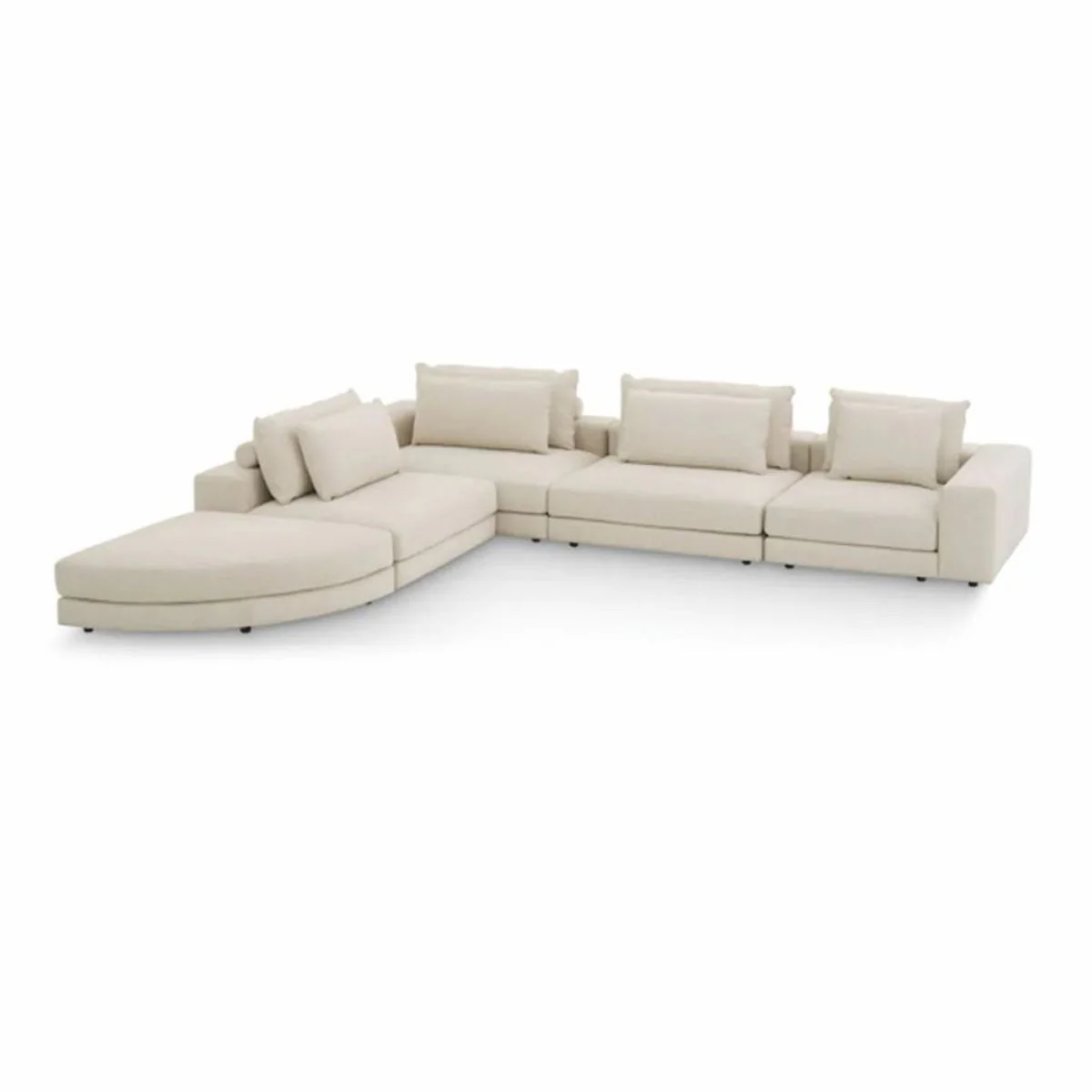 Casa Padrino Sof¨¢ Esquinero de Lujo Beige / Negro 388 x 360 cm - Sof¨¢ de Sal¨®n Modular - Muebles de Sal¨®n de Lujo