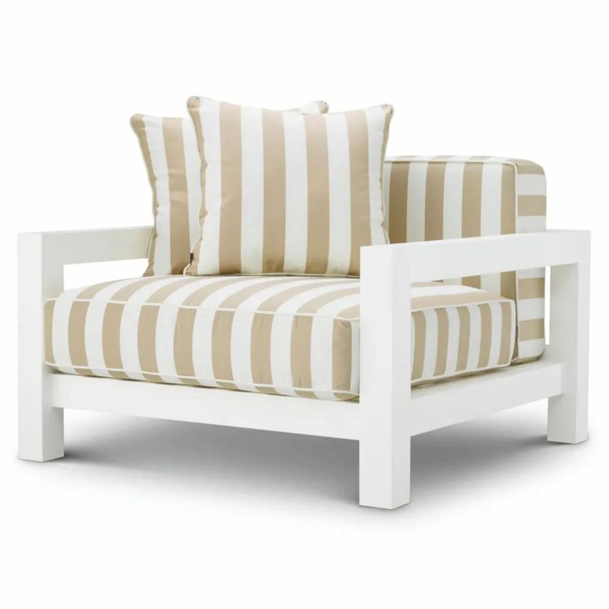 Casa Padrino conjunto de muebles de jard¨ªn de lujo blanco mate / beige - Muebles de hotel y jard¨ªn