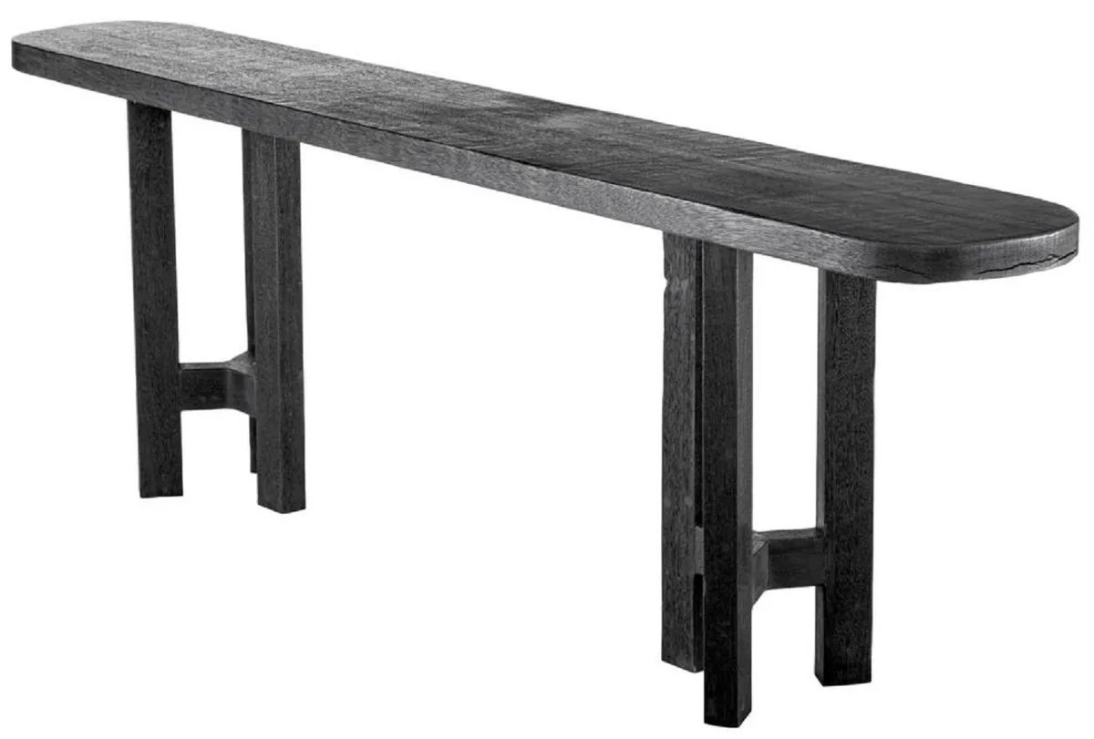 Casa Padrino consola de lujo negro antiguo 230 x 35 x A. 74,5 cm - Mesa consola rectangular de madera maciza - Muebles de madera maciza - Muebles de lujo - Calidad de lujo