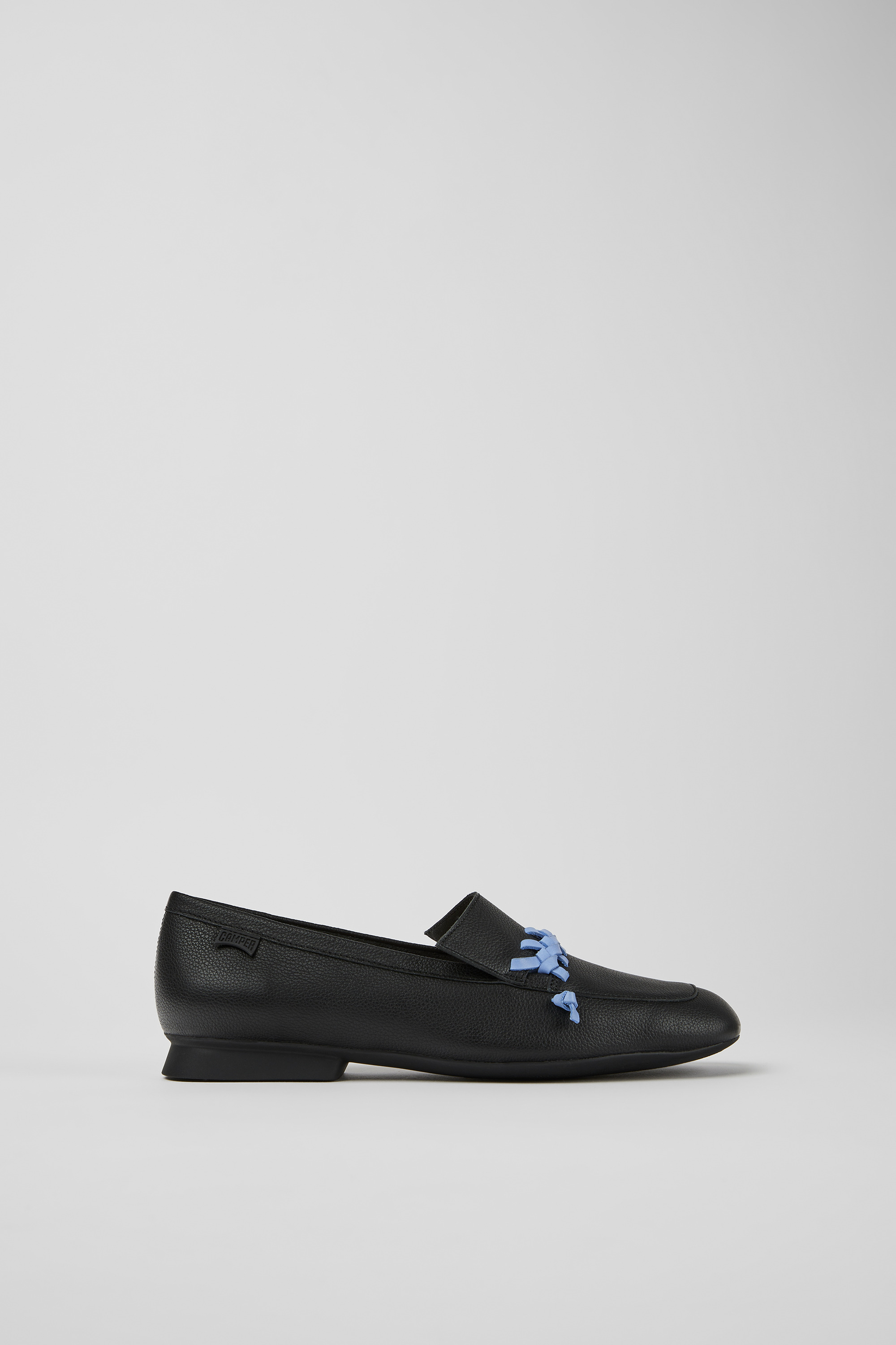 Casi Myra - Black and blue leather loafers for women
