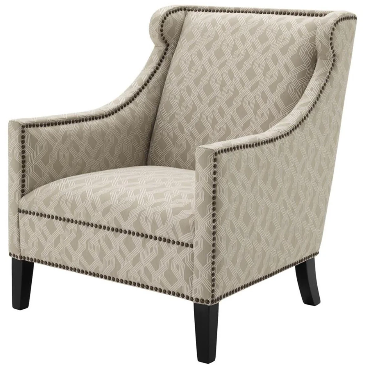 Casa Padrino Living Sillón Gris 74 x 81 x H. 89 cm - sillón de lujo