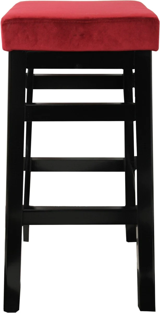 Taburete de bar de lujo Casa Padrino Burdeos / Negro - Muebles de hotel de lujo - Hecho en Francia - Muebles de restaurante - Colecci¨®n Luxury