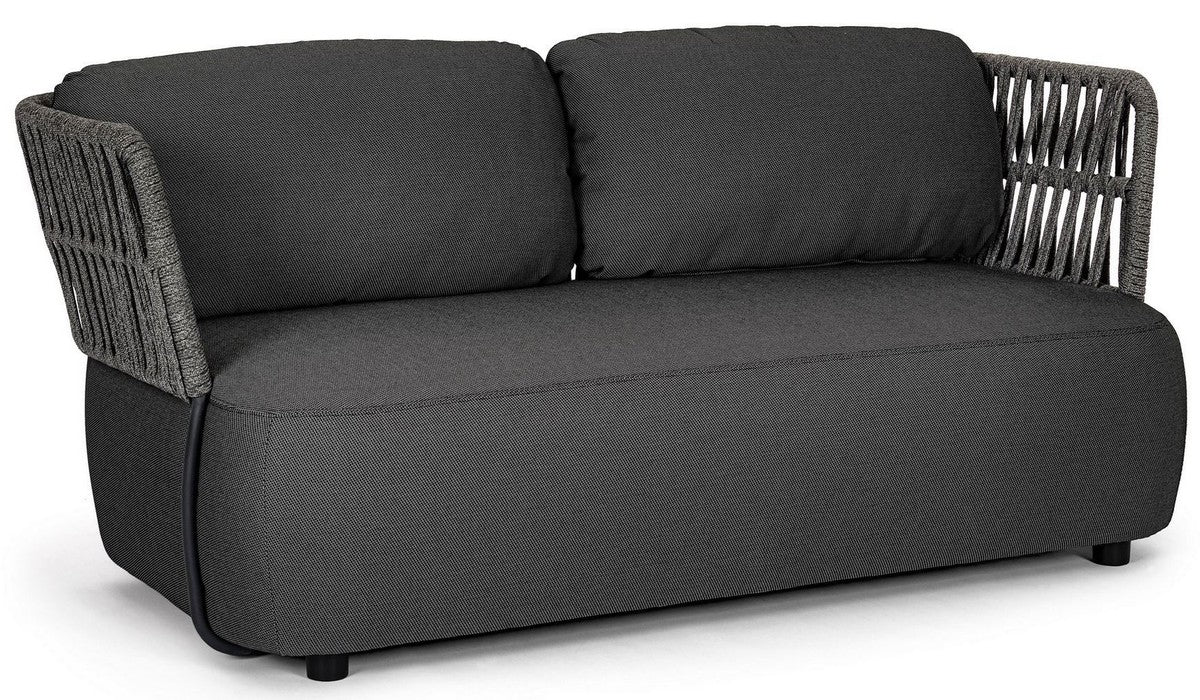 Casa Padrino sof¨¢ de jard¨ªn de lujo antracita / gris / negro 167 x 86 x A. 79 cm - Sof¨¢ de jard¨ªn resistente a la intemperie - Sof¨¢ de terraza - Muebles de jard¨ªn - Muebles de terraza